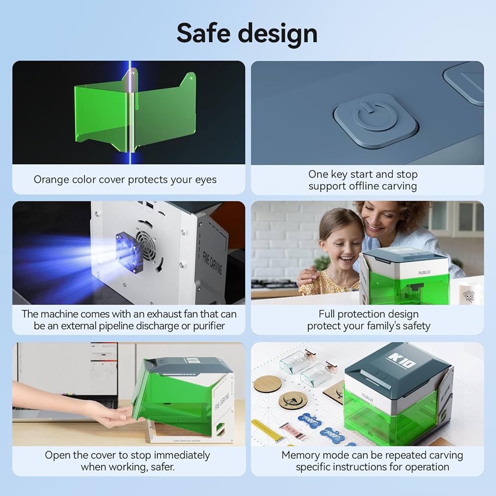 Amazon | WAINLUX K10 5Wレーザー彫刻機、小型密閉型ビジュアル