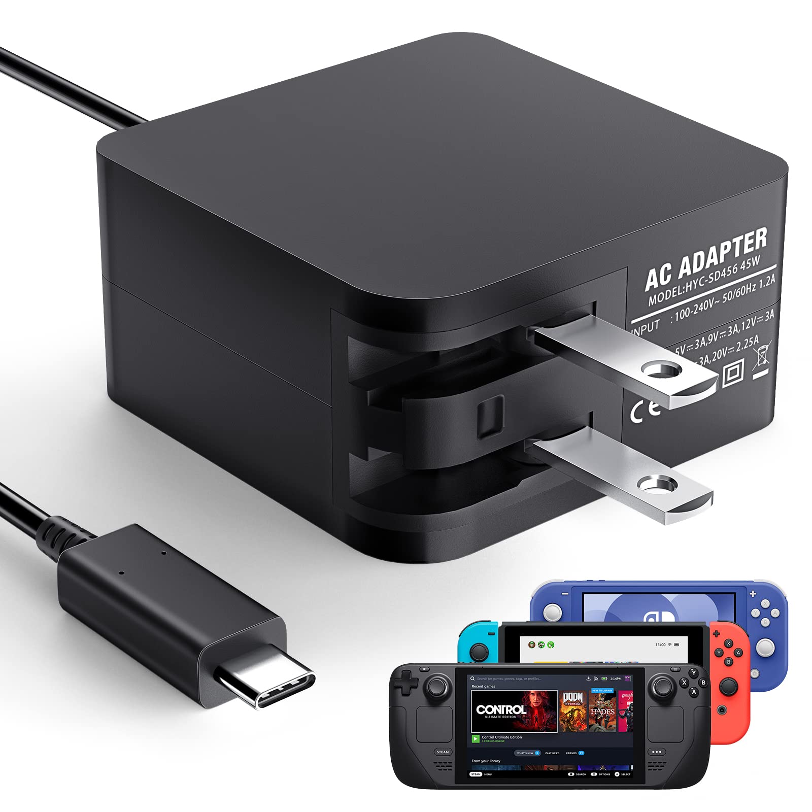 Amazon.co.jp: Steam Deck 充電器 ACアダプター 45W 急速充電 TVモード