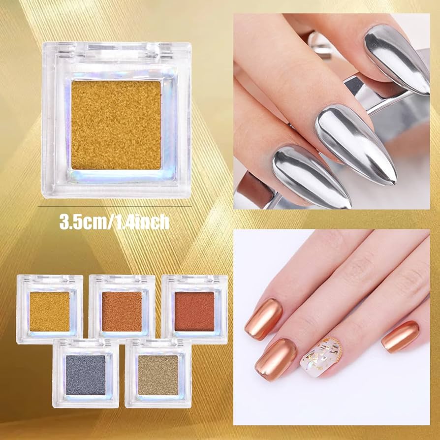 Amazon.co.jp: ネイルパウダー 5色セット 固形 マジックミラーパウダー