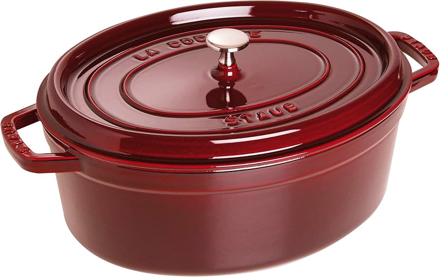 Amazon.com: Staub Cast Iron Roaster/Cocotte, Oval 33 cm, 6.7 L
