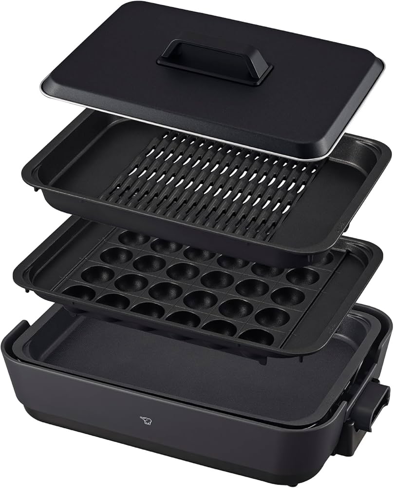 Amazon | 象印マホービン ホットプレート 3枚タイプ 穴あきプレート 深