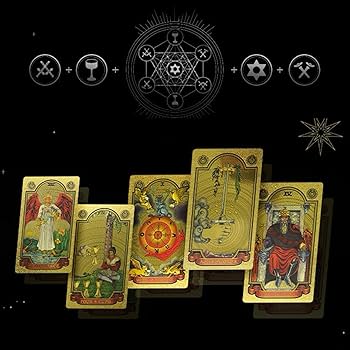 Amazon.co.jp: ゴールドホイルタロットカード、ガイドブック付き預言者