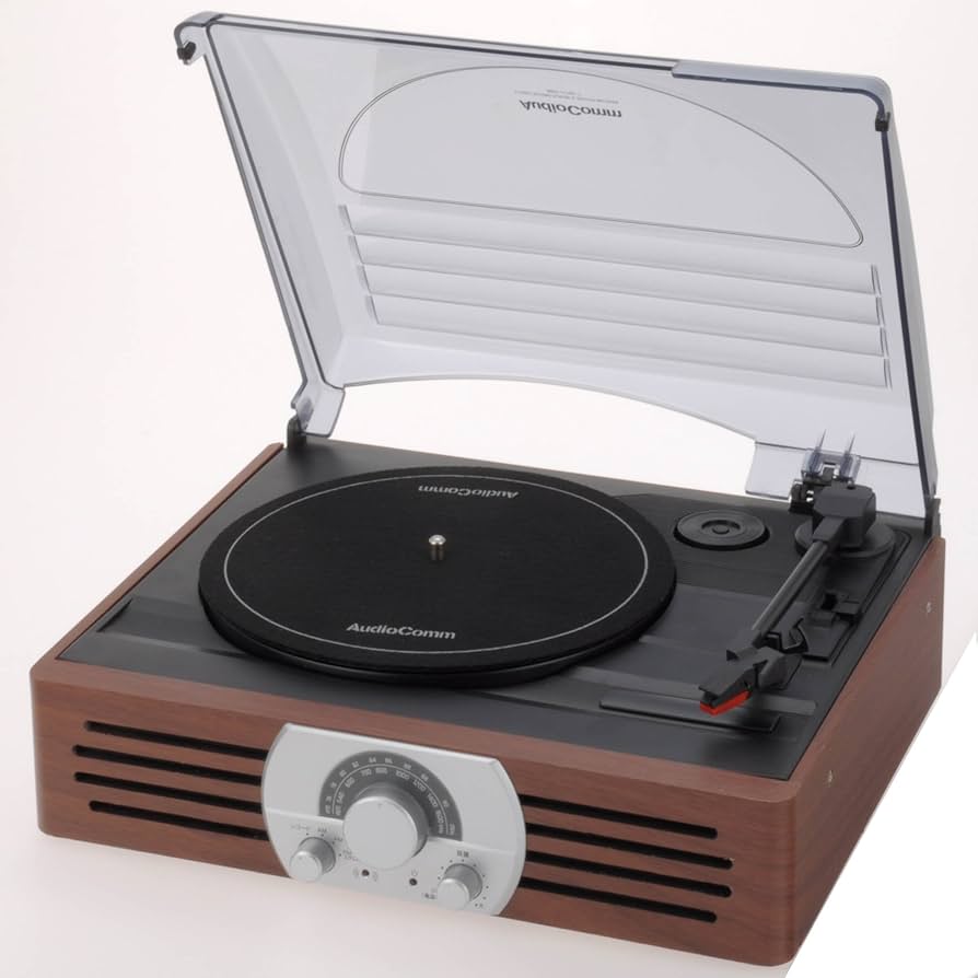 Amazon.co.jp: OHM AudioComm ラジオ付レコードプレーヤー RRM-2775K-T