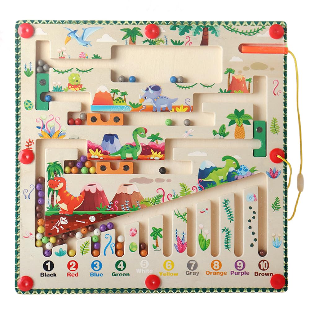 Amazon | モンテッソーリ玩具 木製の磁気迷路ゲーム 多機能マグネット