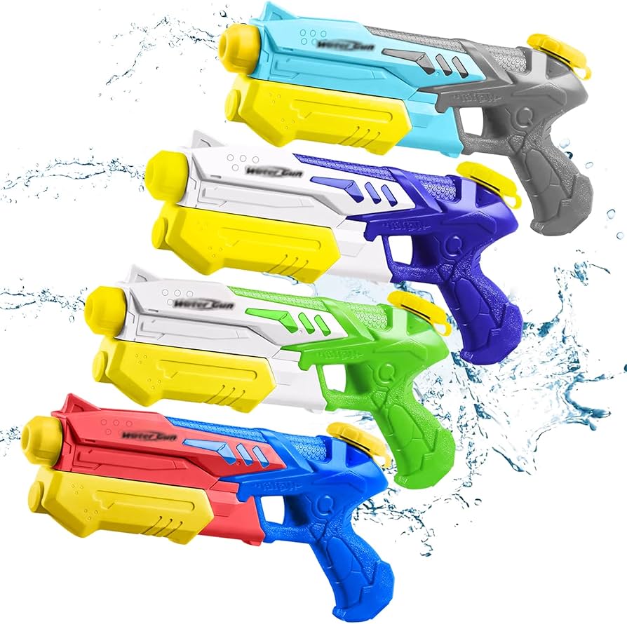 Amazon | 水鉄砲 4丁セット 最大飛距離10m 加圧式 強力 連射OK タンク