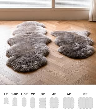 Amazon | ムートンラグ 天然羊毛100% オーストラリア産 ムートン 長毛