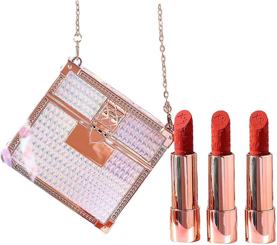 Amazon | 3/4色の口紅セット 口紅バッグ 化粧品セット チェーンバッグ
