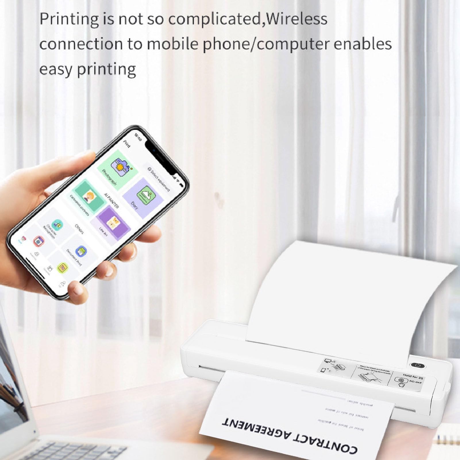 Amazon.co.jp: 移動用のポータブルプリンター、A4 203DPIインクレス