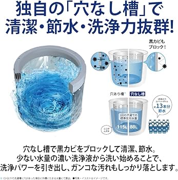 Amazon.co.jp: シャープ SHARP 全自動洗濯機 幅56.5cm(ボディ幅52.0cm