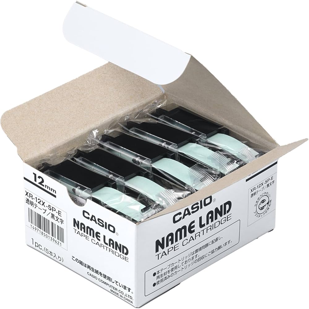 Amazon | カシオ ラベルライター ネームランド 純正 テープ 12mm XR