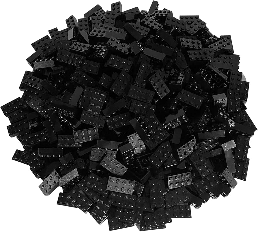 LEGO Parts and Pieces: Black 2x4 Brick x100, Building Sets
