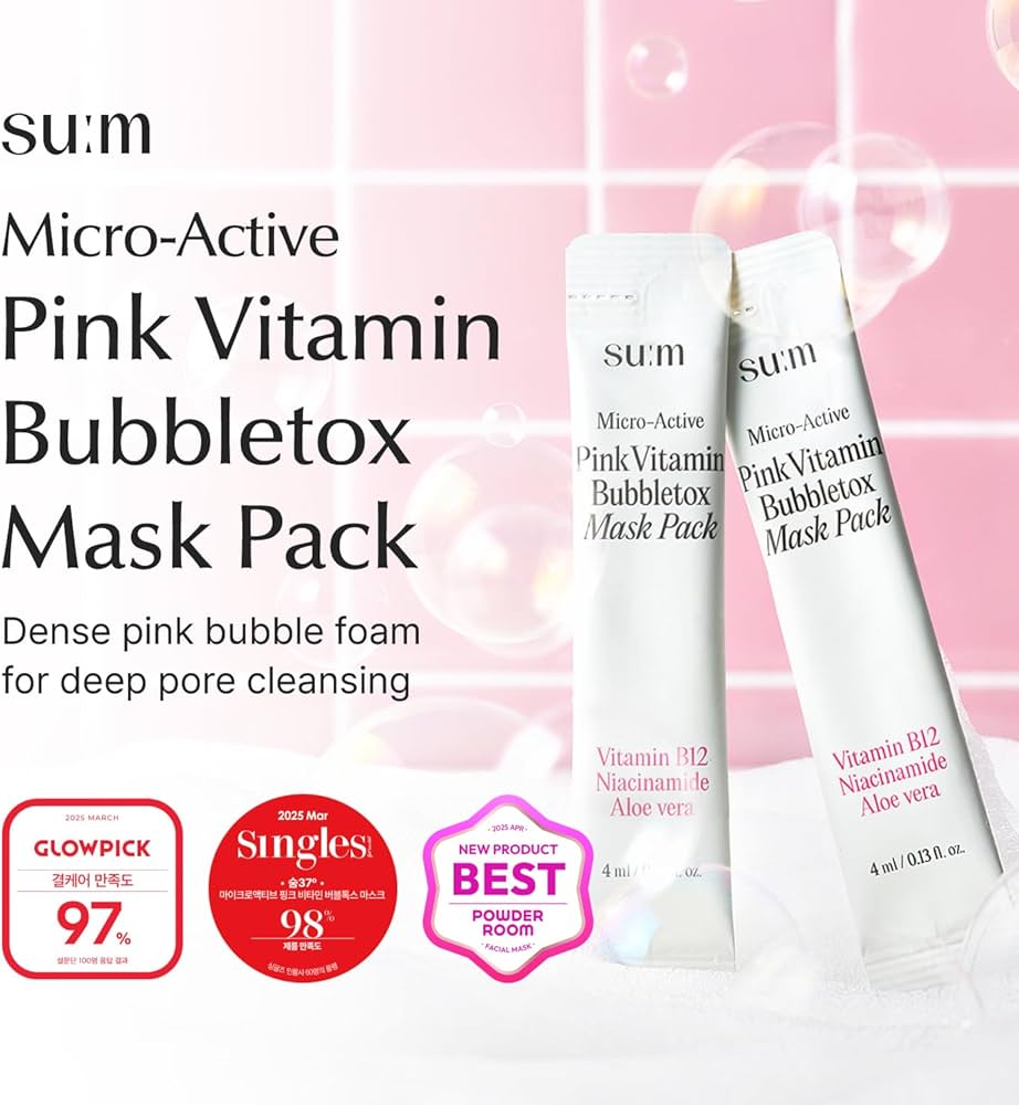 Amazon.com : SU:M Micro-Active Pink Vitamin Bubbletox Mask Pack