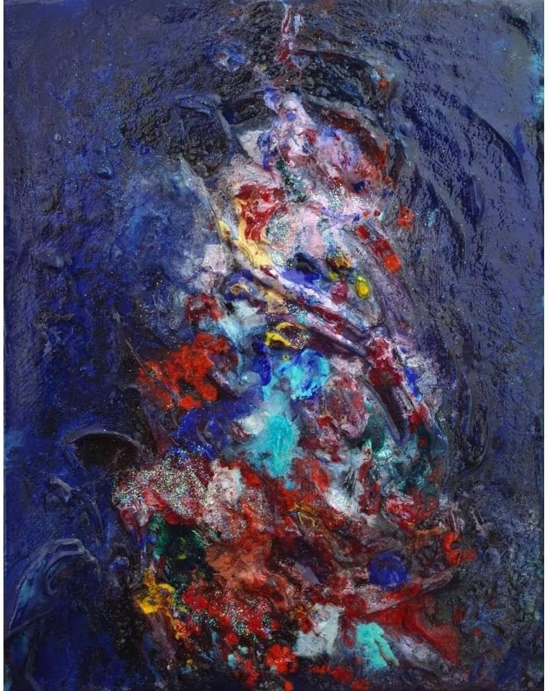 Amazon.co.jp: 内野隆文 抽象画 絵画 F0号 アート作 現代美術