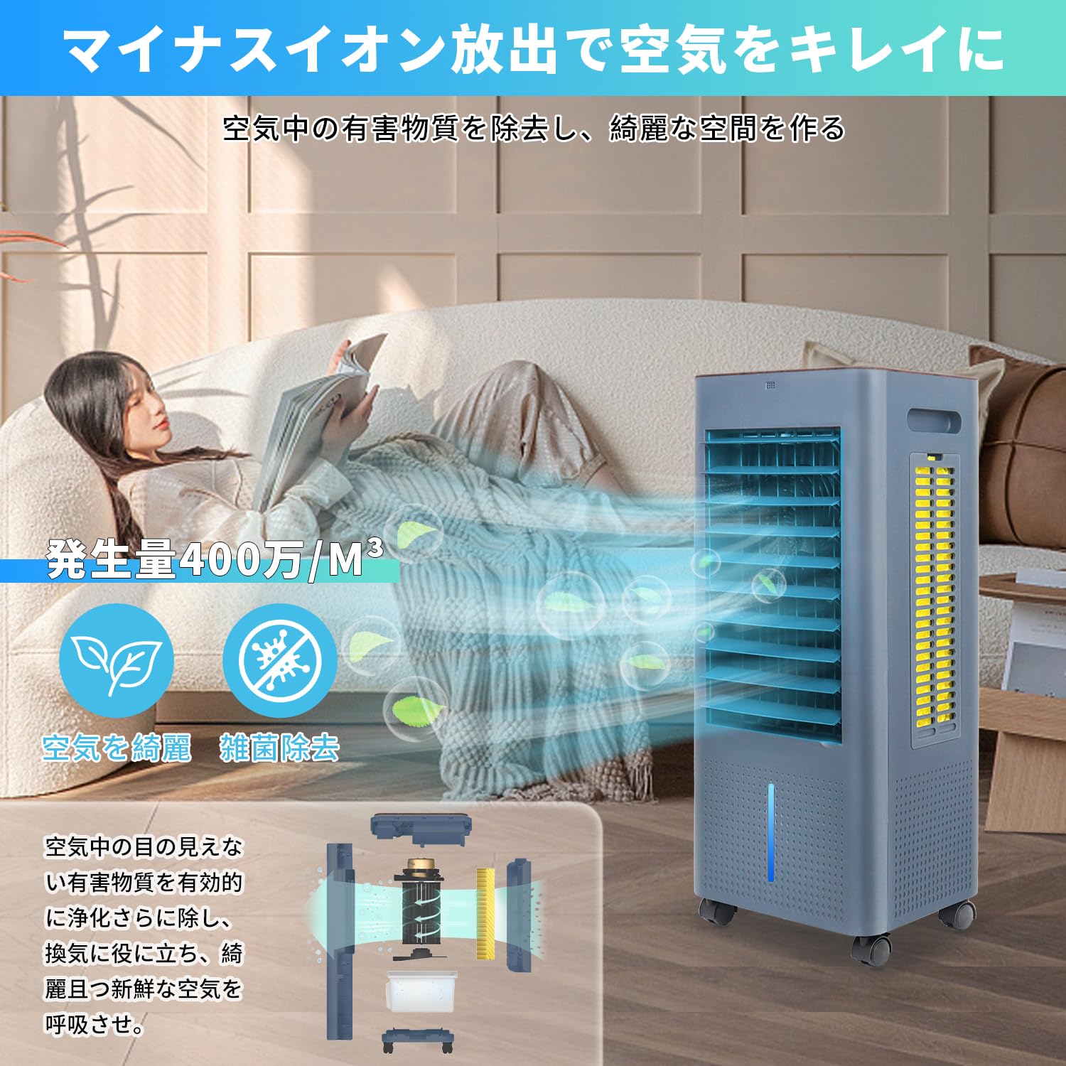 Amazon.co.jp: 【2025 新登場】冷風機 冷風扇 冷風扇風機【3方向で吸水