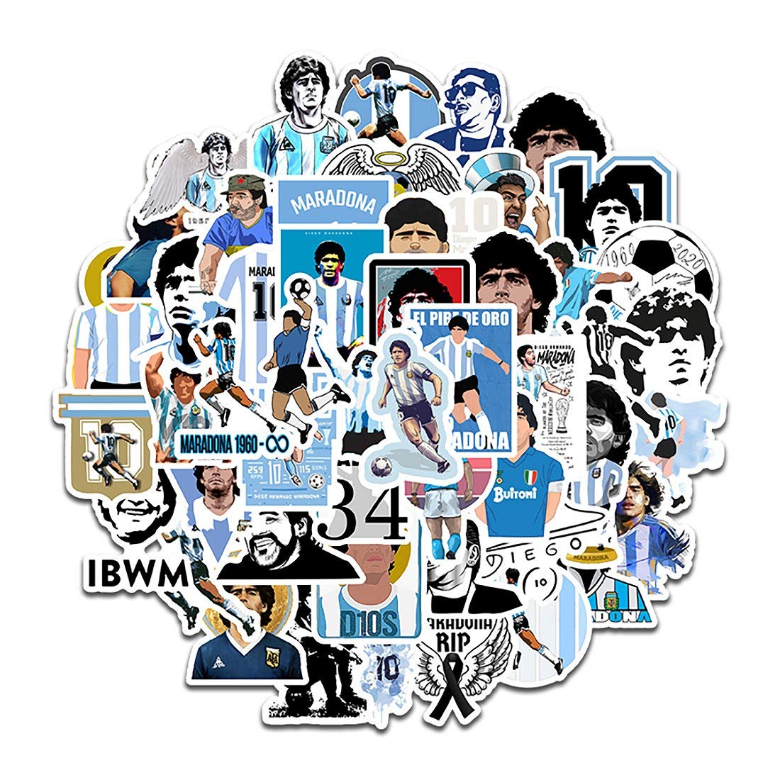 Amazon | ディエゴ・マラドーナ ステッカー7枚セットE〔Maradona05