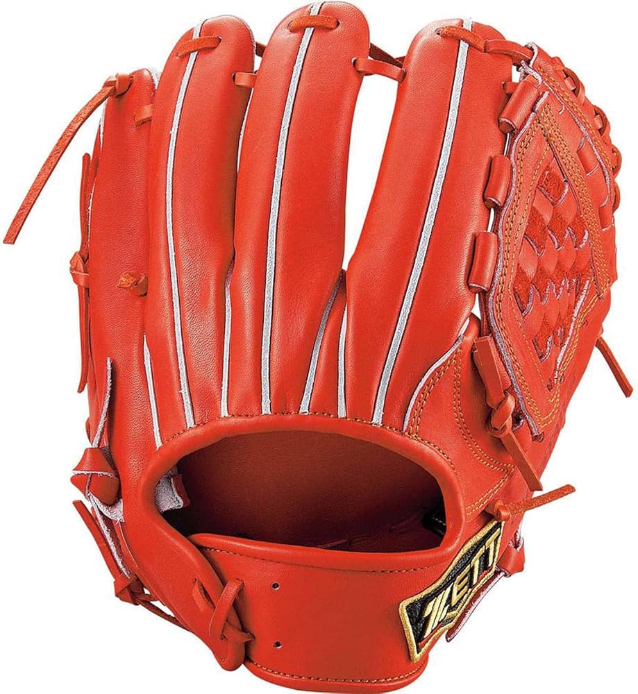 オレンジ レザー 硬式グローブ ストライプ オレンジ レザー 硬式