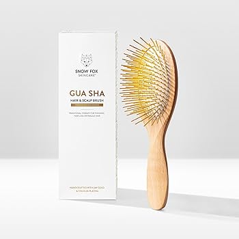 Amazon.com : Snow Fox Skincare Gua Sha Hair Brush - Wooden Edition