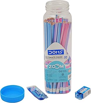 Doms Zoom Ultimate Dark Triangle Pencil | Jar Pack, 30 Pieces