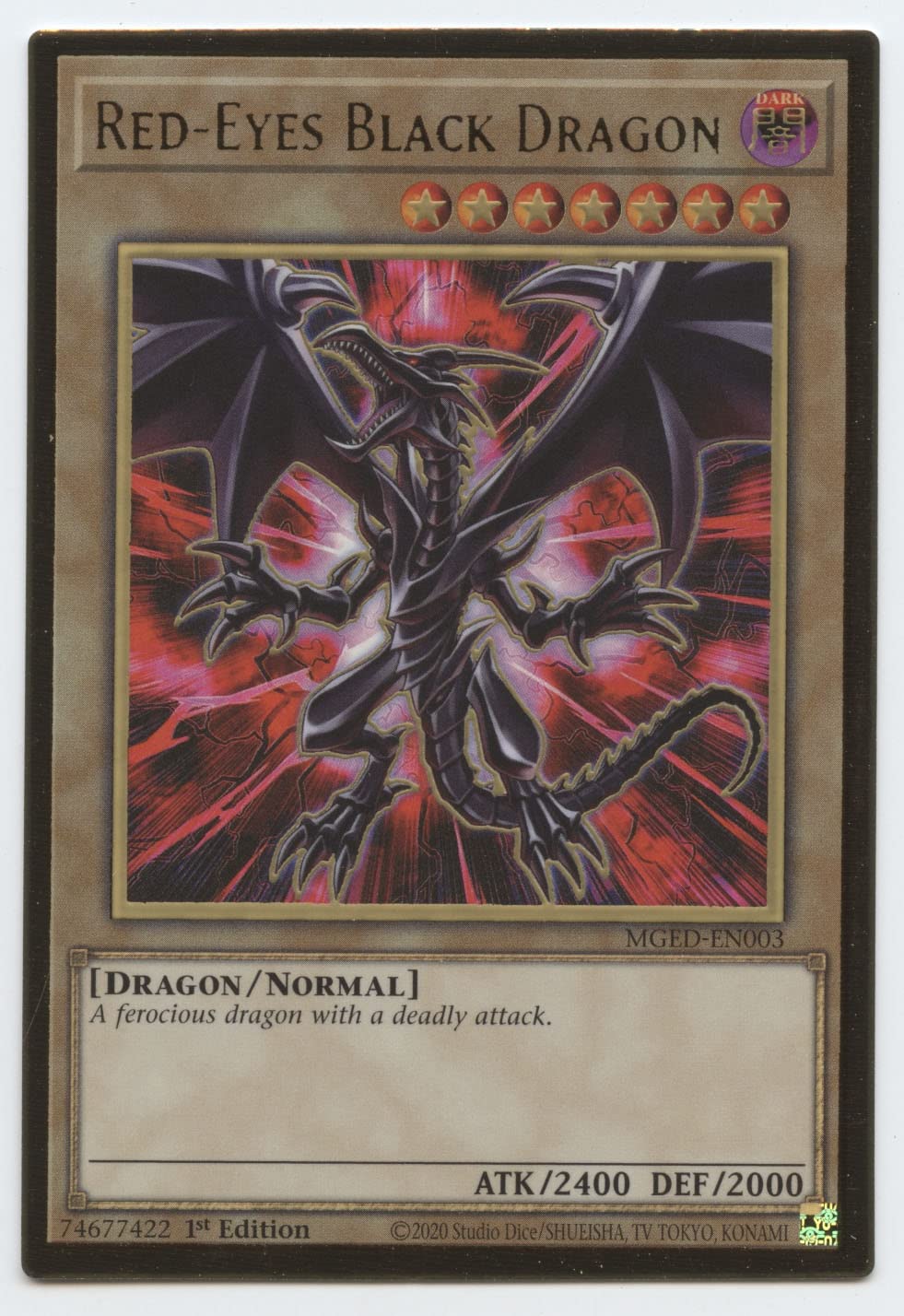 Amazon.com: Red-Eyes Black Dragon - MGED-EN003 - Premium Gold Rare