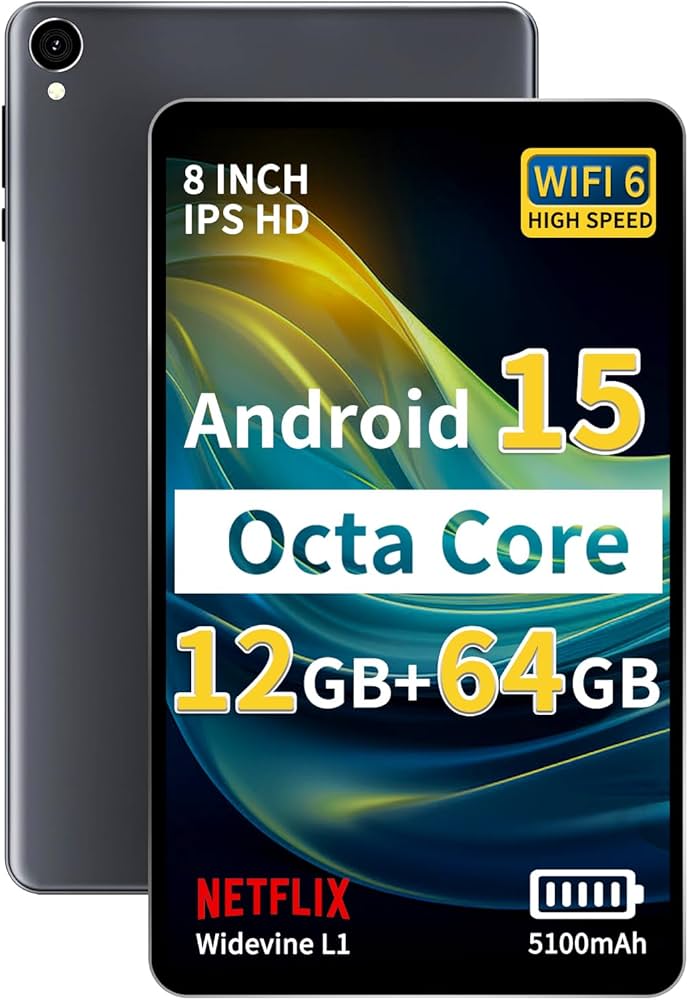 2025 Topsand Android 15 Tablet 8 inch Tablet, Octa-Core Processor
