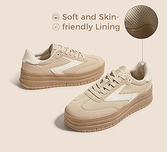 Amazon.com | LUCKY STEP Women's Platform Sneakers Gum Sole Suede