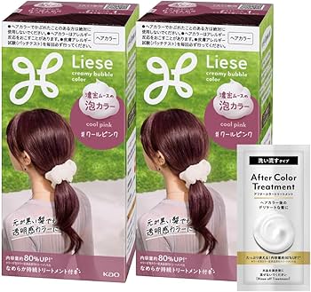 Amazon | リーゼ 泡カラー クールピンク 黒髪用ヘアカラー (115ml) ×2