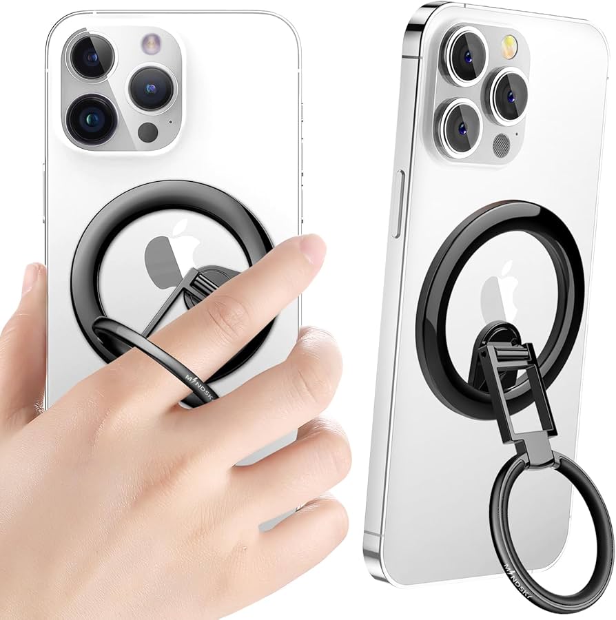 Amazon | Mindsky2023革新スマホリング、2つ関節折りたたみ強力磁気
