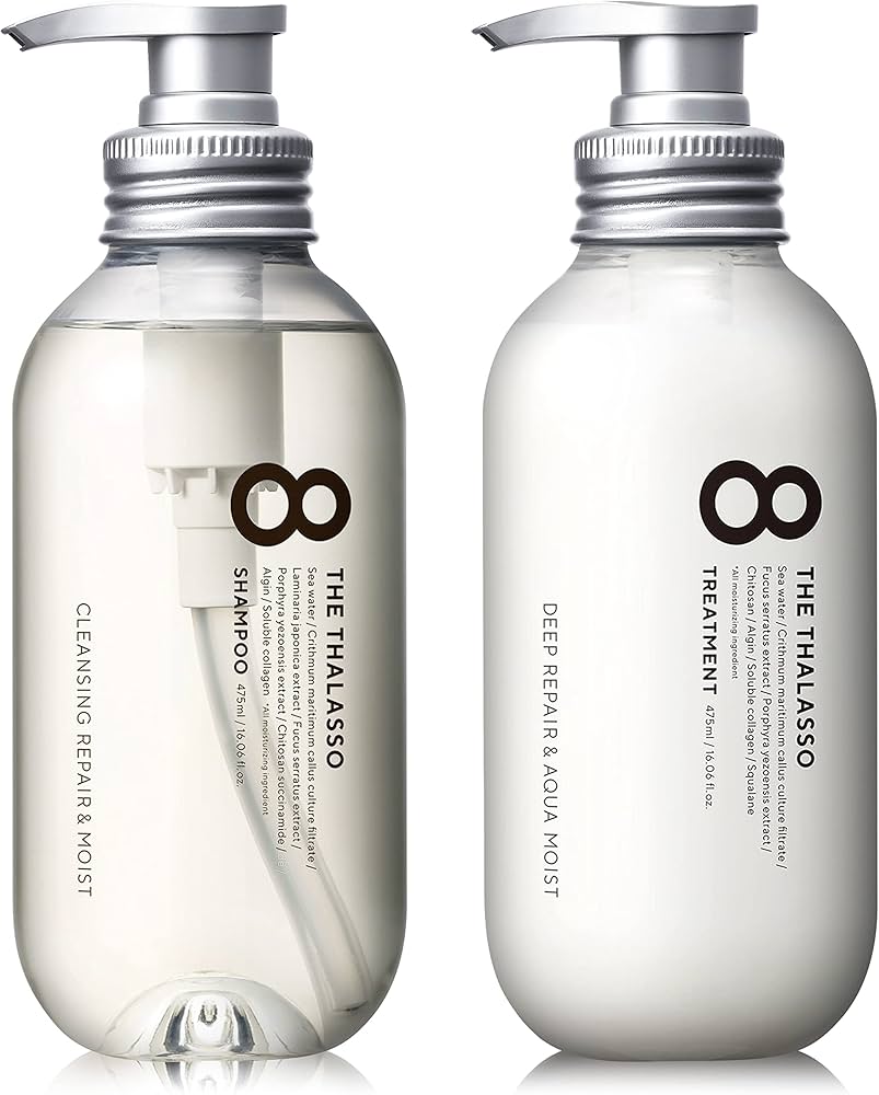 Amazon.co.jp: 8 the Thalasso Moist Shampoo and Hair Treatment Set