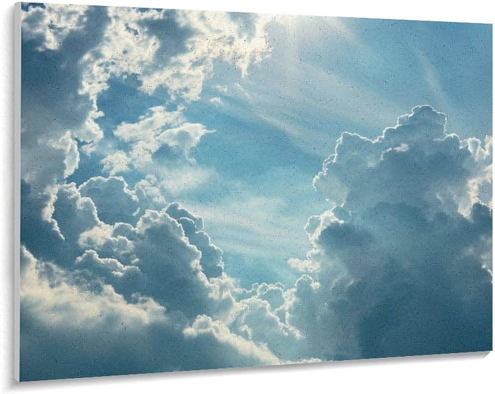 Amazon | 青い空と白い雲 数字キットによる絵画 数字油絵 魅力的な色の