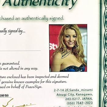 Amazon.co.jp: ブレイクライヴリー… 直筆サイン入り超 大型フォト