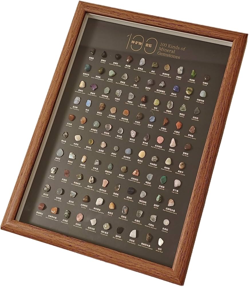 Amazon | GRAVITY 100種 鉱物 鉱石 標本 壁掛け スタンド 天然石