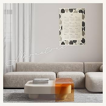 美品 NAVA MAX365 壁掛けカレンダー 海外インテリア モノトーン