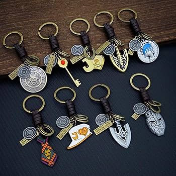 Amazon.co.jp: ジョジョの奇妙な冒険 キーホルダー 牛革ひも キー