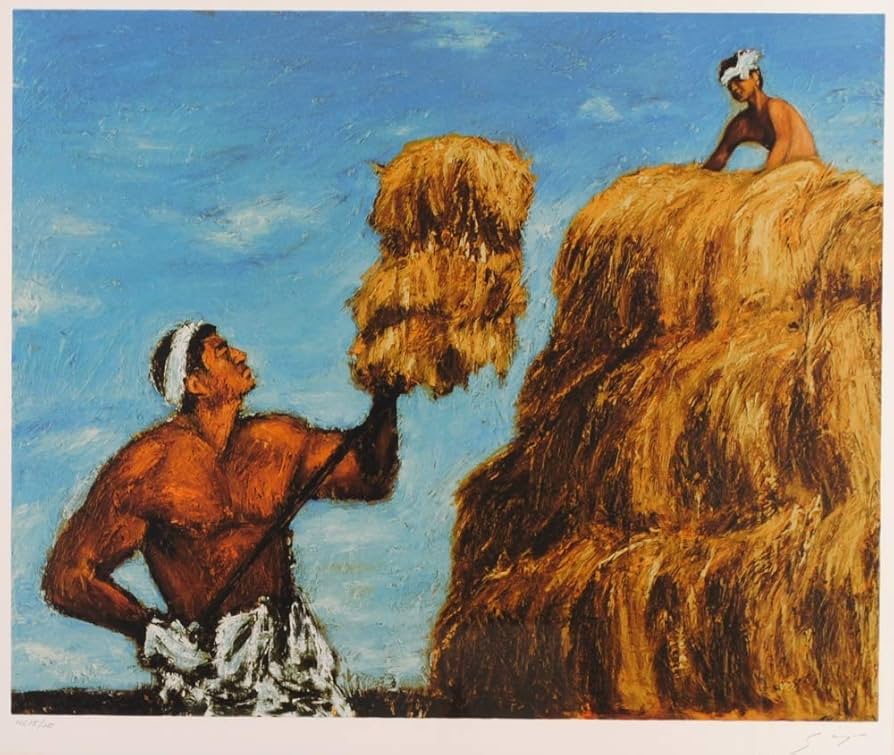 Amazon | 福山小夜 「干草」 高倉健 絵画 シルクスクリーン 版画 額