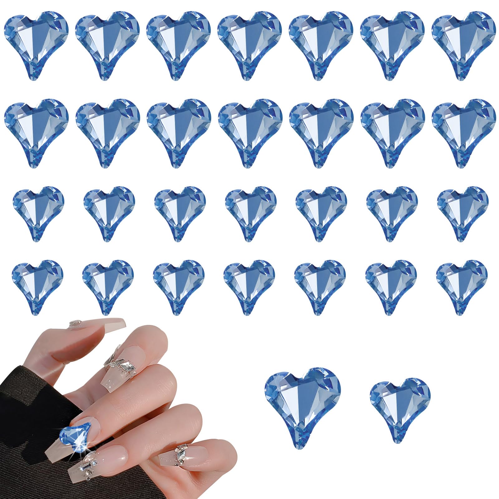 Amazon | Chisafly ネイルパーツ ハート 大きい 2種類 30個セット