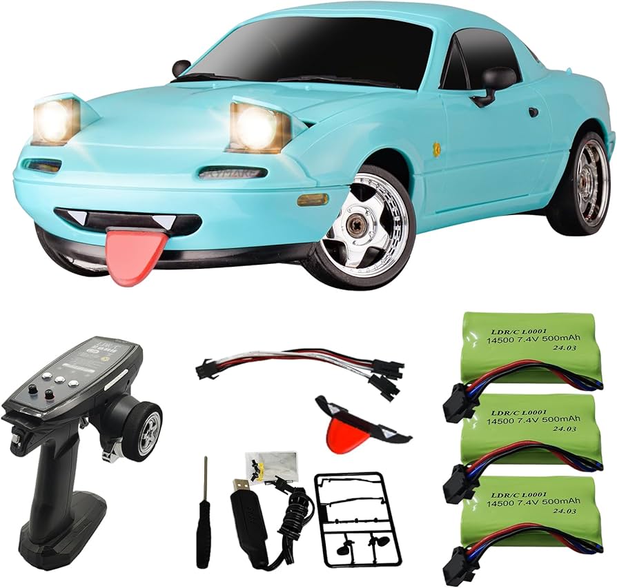 Amazon.com: Skymaker 1/18 RC Drift Car with 3 Batteries Mazda MX-5