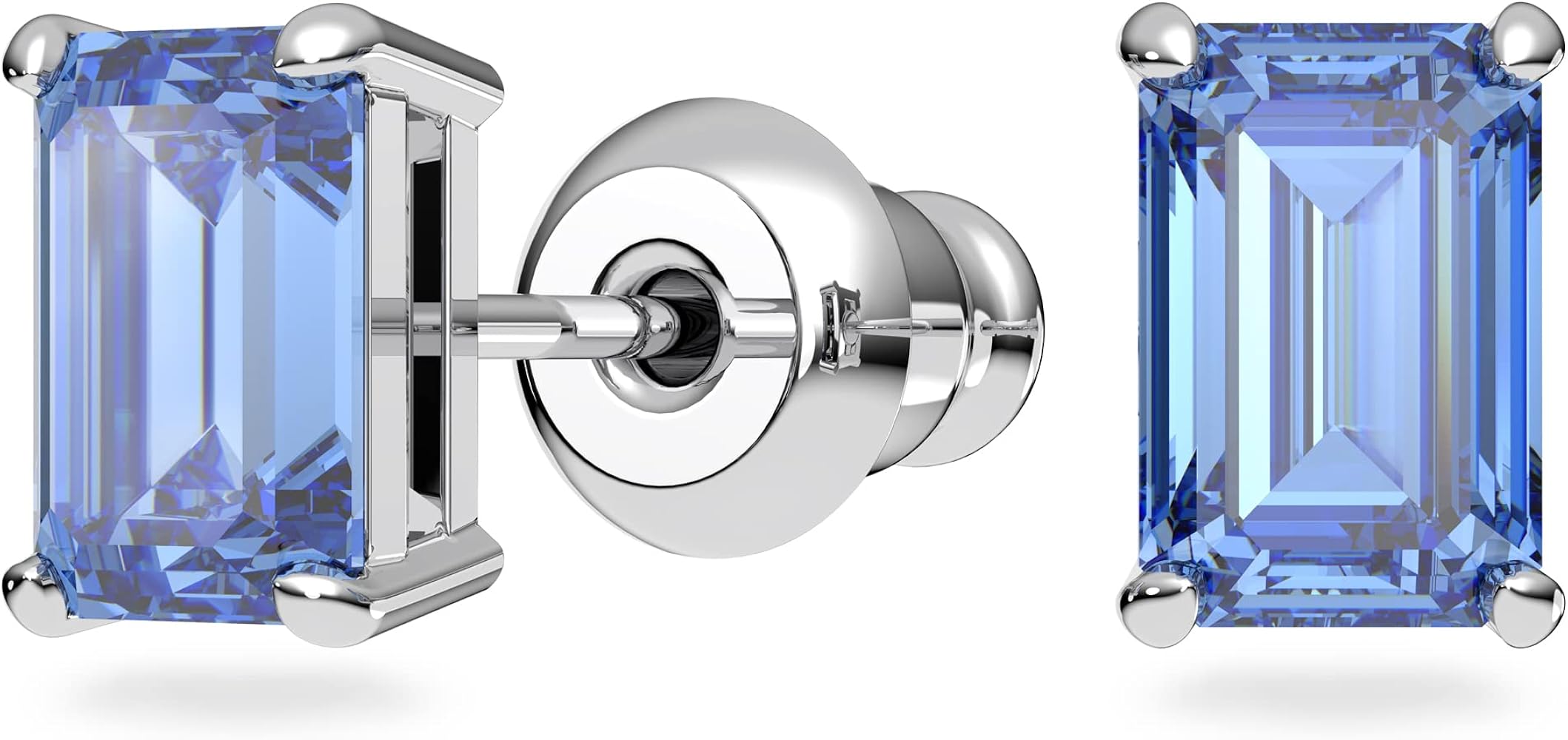 Amazon.com: Swarovski Una set, Octagon cut, Blue, Rhodium Finished