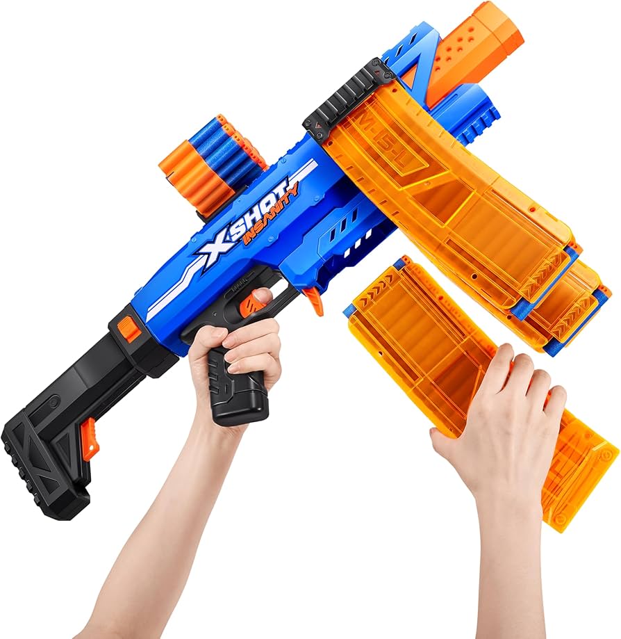 Amazon.com: XSHOT Insanity Motorized Clip Mania Dart Blaster with