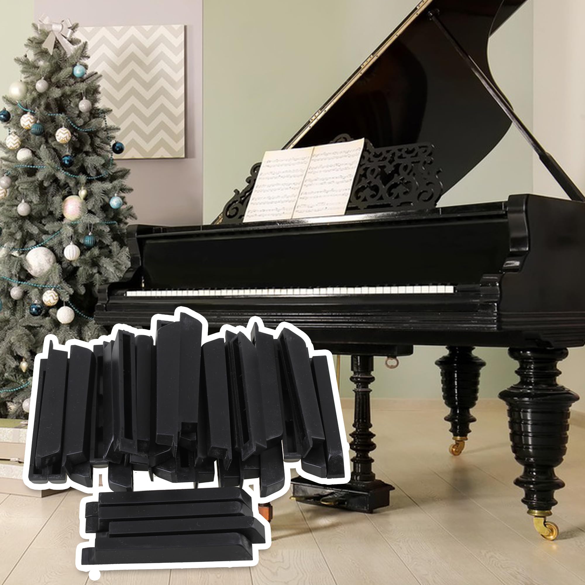 Amazon.co.jp: BQLZR ブラック アンティーク PVC ピアノ鍵 ピアノキー