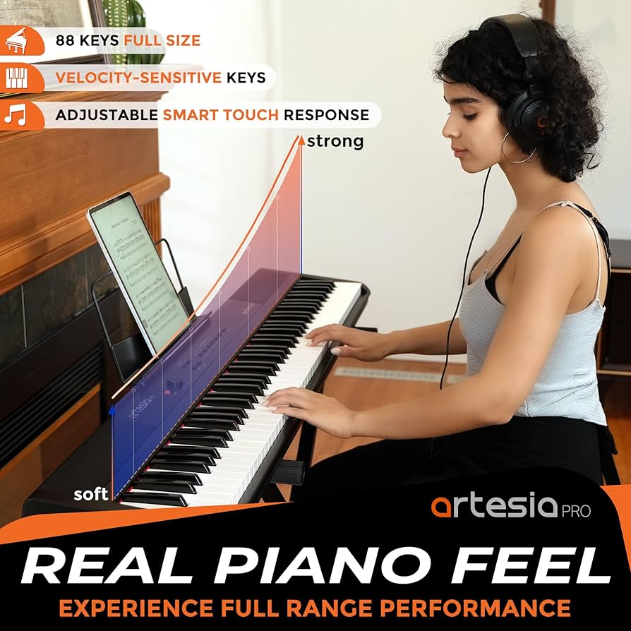 Amazon.com: Artesia Portable 88 Key Weighted Keyboard Piano, 88