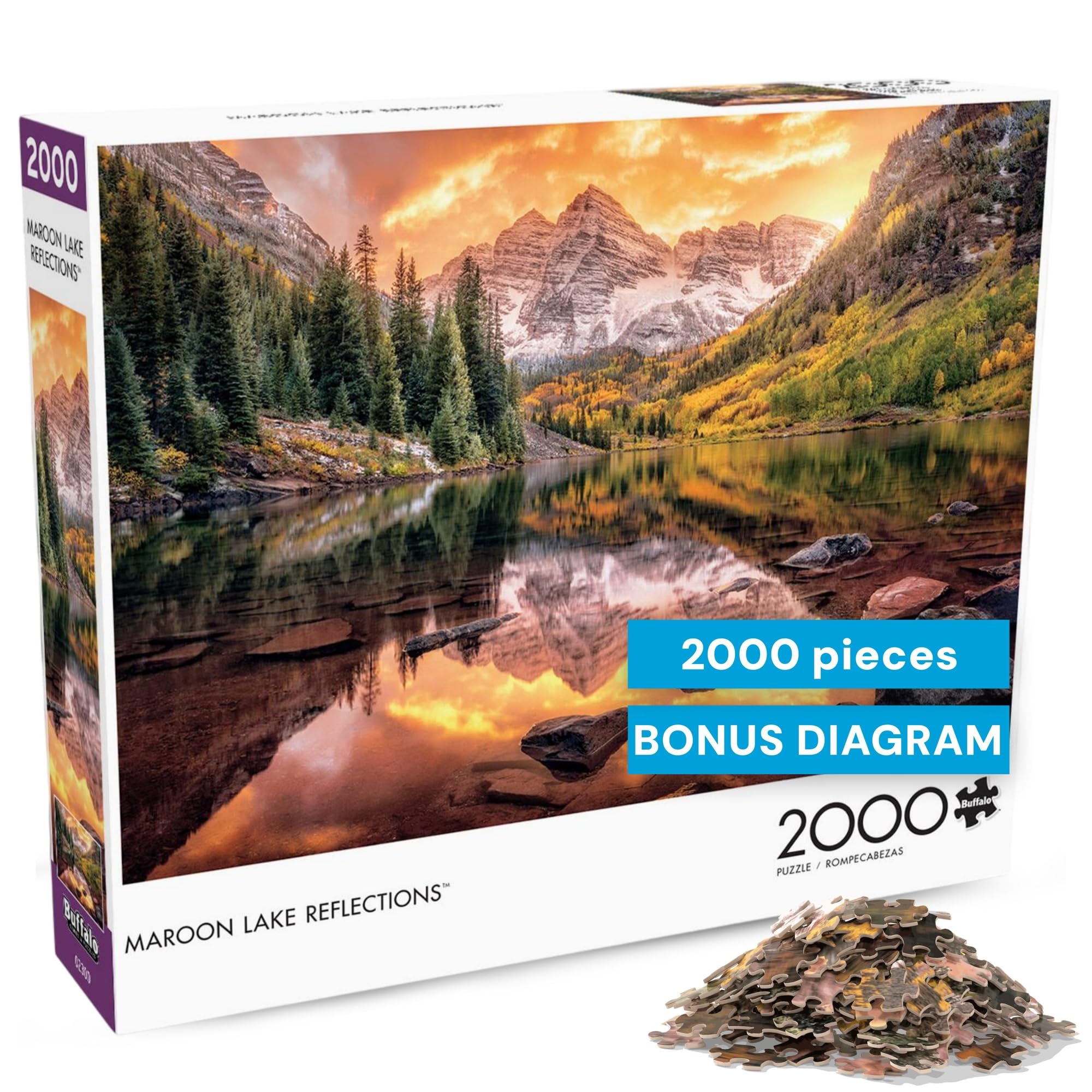 Amazon.com: Buffalo Games - Maroon Lake Reflections - Joshua Snow