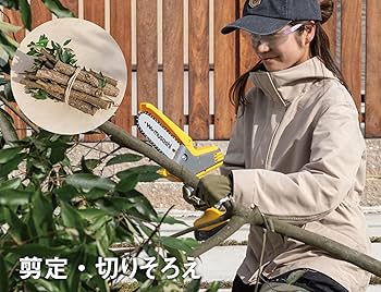 Amazon | ムサシ(MUSASHI) 充電式ハンディチェーンソー 最大切断径12