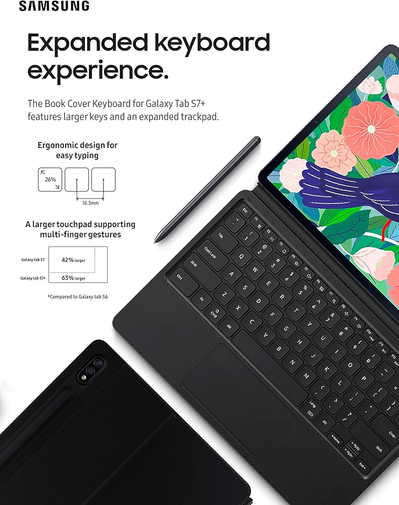 Amazon.com: Samsung Galaxy Tab S7+ Keyboard, Black (EF-DT970UBEGUJ