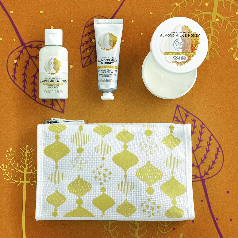 Amazon.com : The Body Shop Almond Milk and Honey Beauty Bag Gift