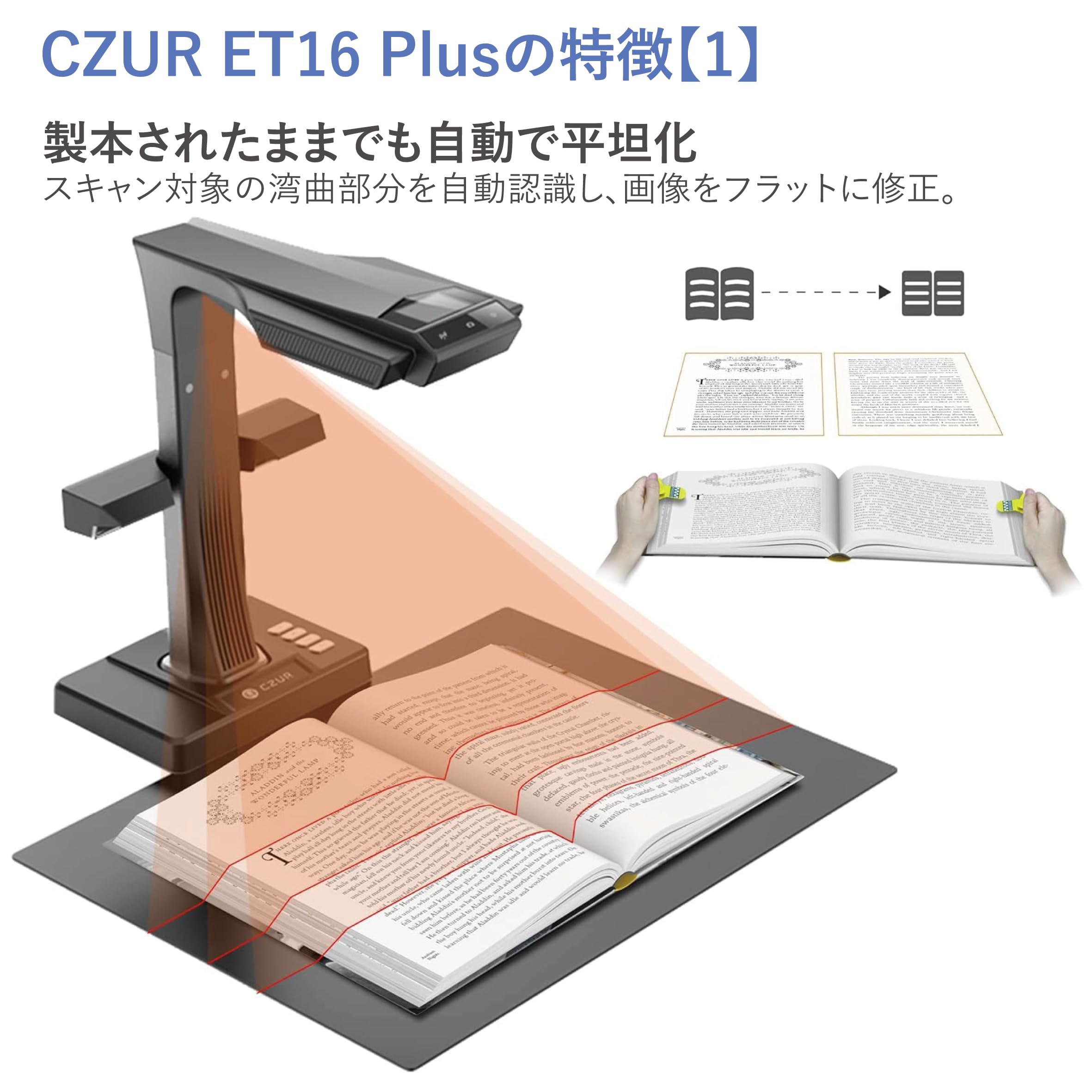 Amazon | CZUR ET16 Plus (USB) ドキュメントスキャナー 1600万画素