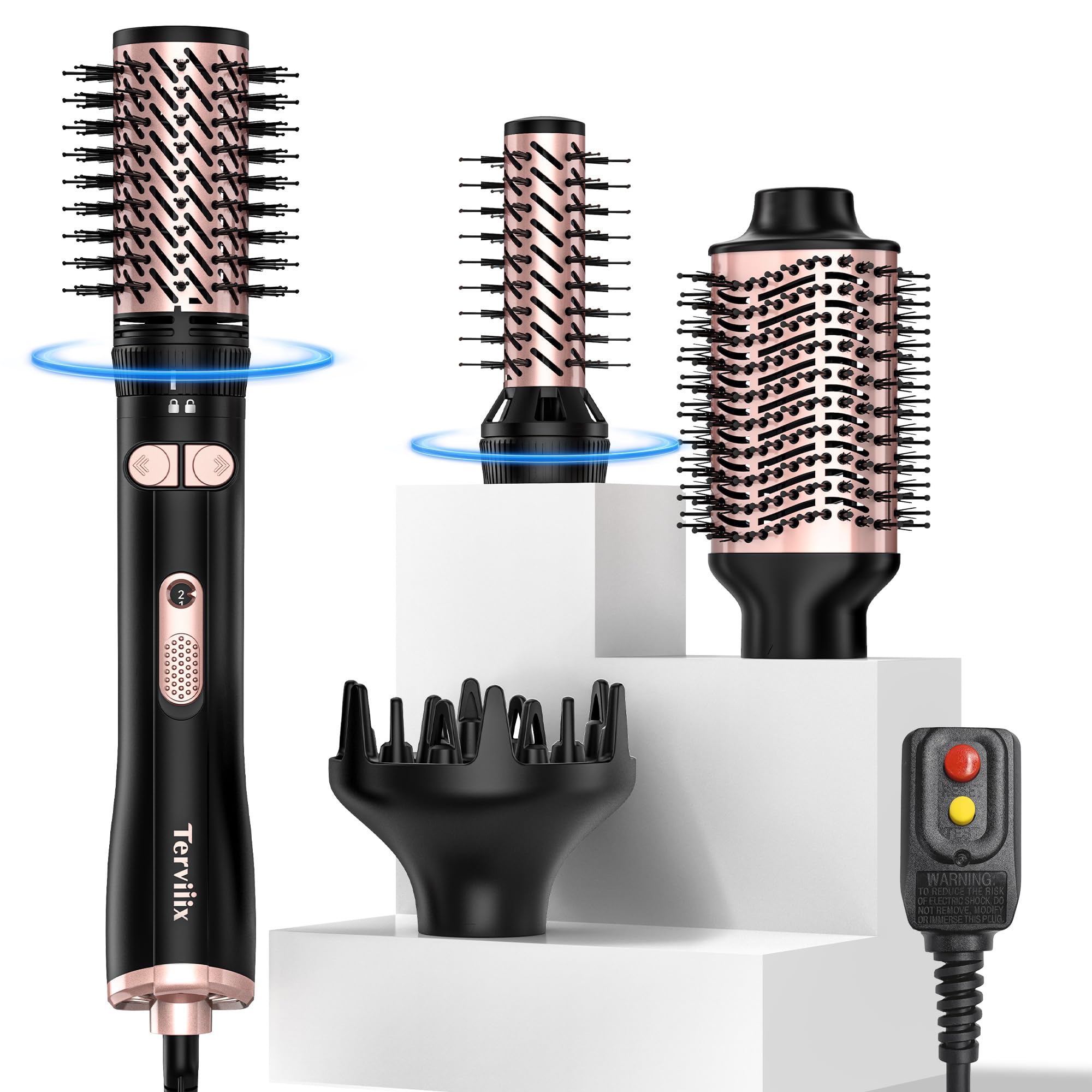 Amazon.com : Terviiix 4-in-1 Hot Air Rotating Blow Dryer Brush Kit