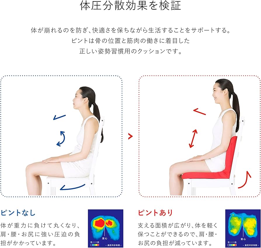 Amazon.co.jp: p!nto【正規品】 正しい姿勢の習慣用座布団 クッション