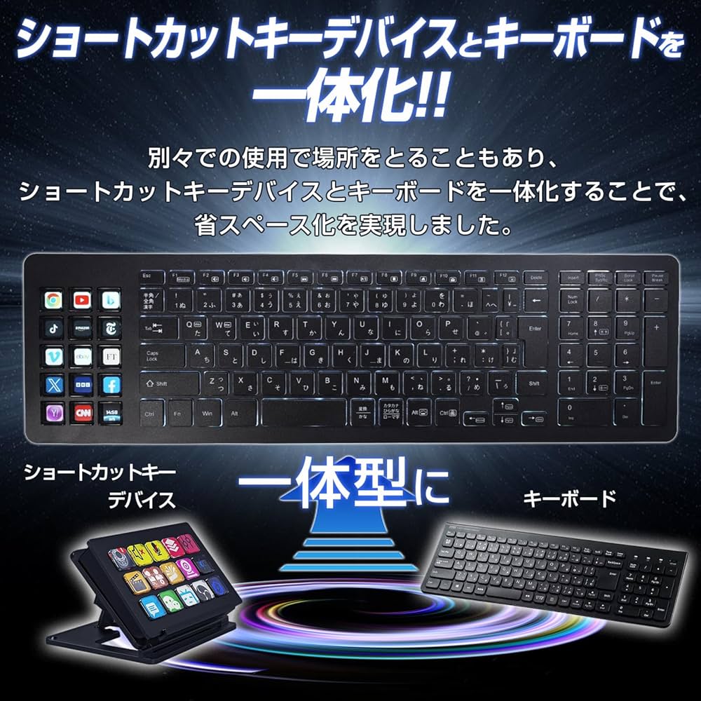 Amazon.co.jp: HSV298 キーボード 左手デバイス ショートカットキー 15