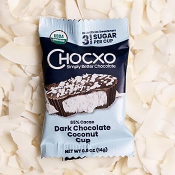 Amazon.com : Chocxo Dark Chocolate Coconut Cups - Low in Sugar