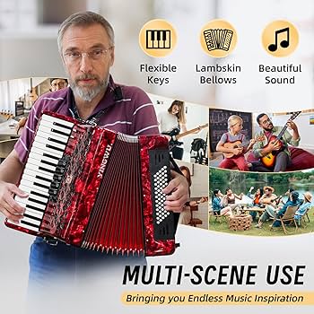 Amazon | アコーディオン 34キー 60ベース プレミアム